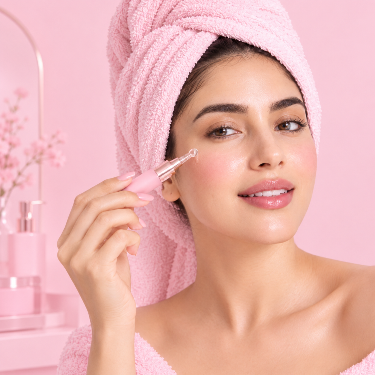 Woman Following a Skincare Routine for a Natural Glow